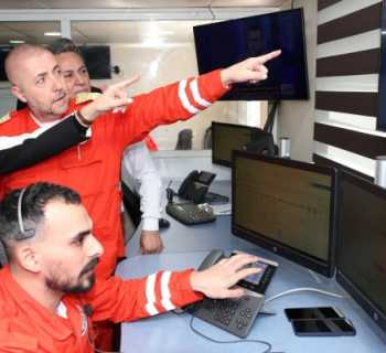 السيدة الأولى تتفقد غرفة إدارة الكوارث ومركز الصليب الأحمر لمتابعة أوضاع النازحين