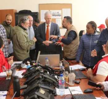 سفير بلجيكا يطّلع في صور على عمل وحدة إدارة الكوارث وآلية الاستجابة