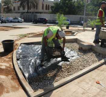 بلدية الغبيري تُكمل ترميم وتجميل دوّار السفارة الكويتية
