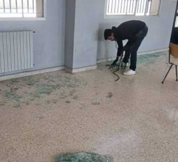 ثانوية مشغرة تشكر البلدية والجهات المشاركة على إزالة آثار العدوان الإسرائيلي وتنظيف المدرسة