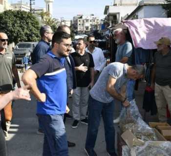 جولة ميدانية لنائب رئيس بلدية مدينة النبطية للاطلاع على أوضاع الباعة والاستماع إلى ملاحظاتهم