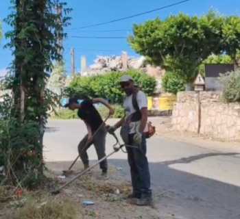 بلدية جبشيت تواصل حملة النظافة في أحياء البلدة