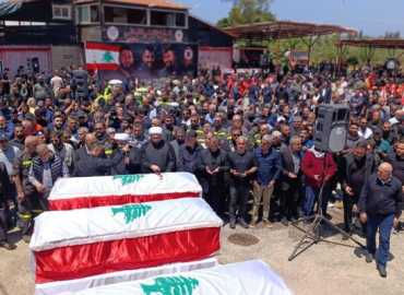 رئيس بلدية صور من تشييع شهداء الدفاع المدني: العدو الإسرائيلي مسؤول عن الجريمة