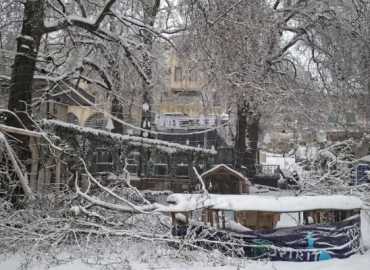 بلدية زغرتا -اهدن تباشر بجمع الاغصان اليابسة التي سقطت نتيجة العاصفة الثلجية