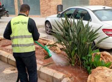 بلدية الغبيري تواصل أعمال التشجير والعناية بالمساحات الخضراء