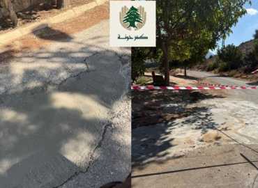 بلدية كفرحونة تتابع تشحيل الأشجار واستصلاح الطرقات عبر ردم الحفر بالاسمنت