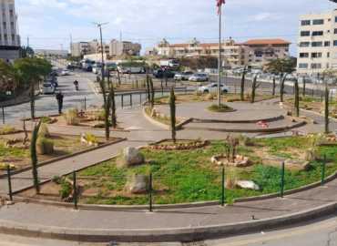 بلدية برج البراجنة تباشر بأعمال تشجير وإنارة على الدوار القريب من مرقد سيد شهداء الأمة