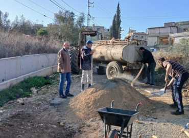 بلدية مجدل سلم تنهي أعمال صيانة طريق وادي المغارة