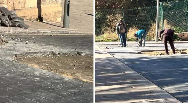 بالصور: بلدية بعلبك تبدأ بصيانة الطريق العام أمام القلعة