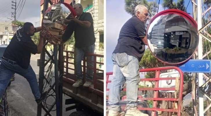 بلدية بيصور تبدأ حملة صيانة لأعمدة 