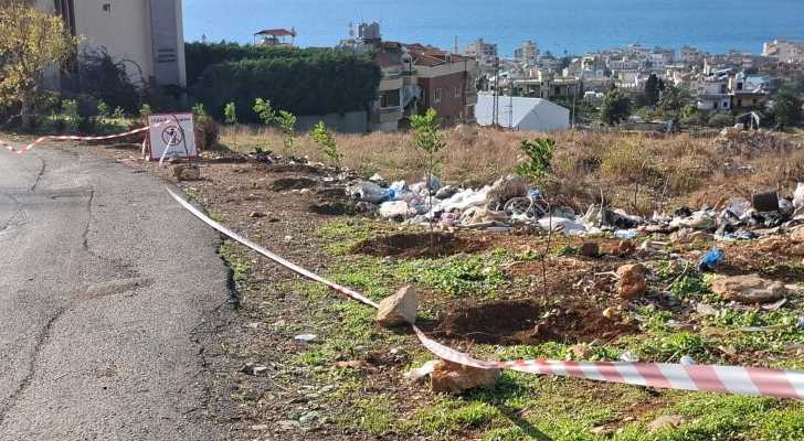 بلدية الجية تباشر تنفيذ مشروع زراعة أشجار الخروب على جوانب طرقات البلدة