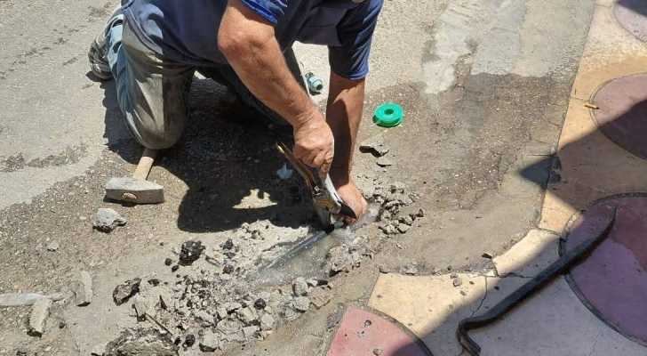 بلدية قانا تواصل صيانة شبكة المياه ومعالجة الأعطال في البلدة