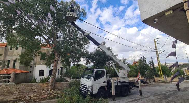 بلدية رشاف وشركة كهرباء لبنان تعالجان الأعطال الناتجة عن العواصف