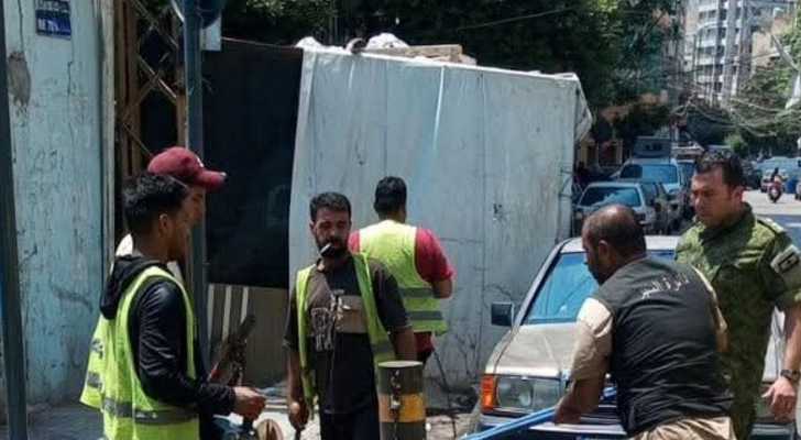 حملة لإزالة التعديات في برج أبي حيدر والطريق الجديدة ضمن خطة لتنظيم السير في بيروت