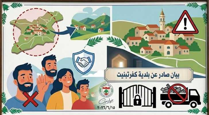 بلدية كفرتبنيت تدعو إلى التريث في العودة وتمنع دخول غير المقيمين وبائعي الخردة حفاظًا على الأمن العام