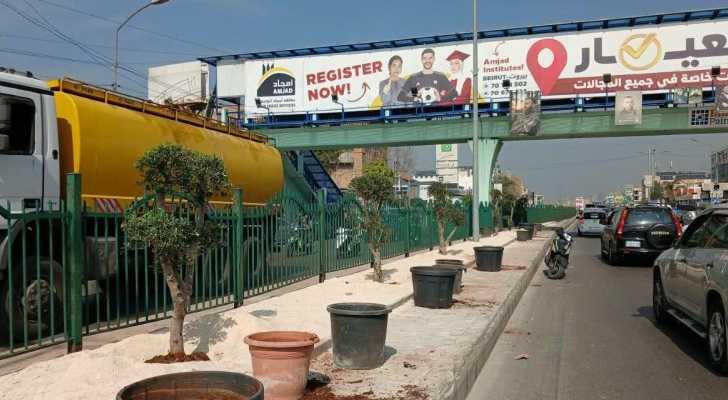 بلدية برج البراجنة تبدأ أعمال تأهيل وتجميل وسطية طريق المطار